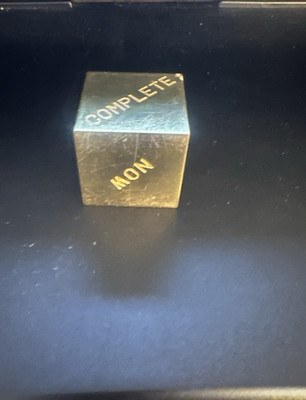 Executive Decision Maker Cube Brass Paperweight Gold Office Vintage