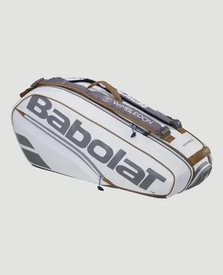 New Babolat 2025 PURE WIMBLEDON RH6 Tennis BAG WHITE/GREY Carlos Alcaraz
