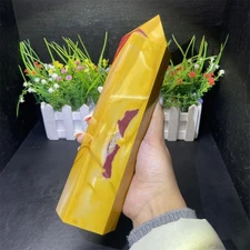 3.1LB 9.4" Natural Mookaite Jasper Obelisk Tower Crystal Quartz Healing Reiki