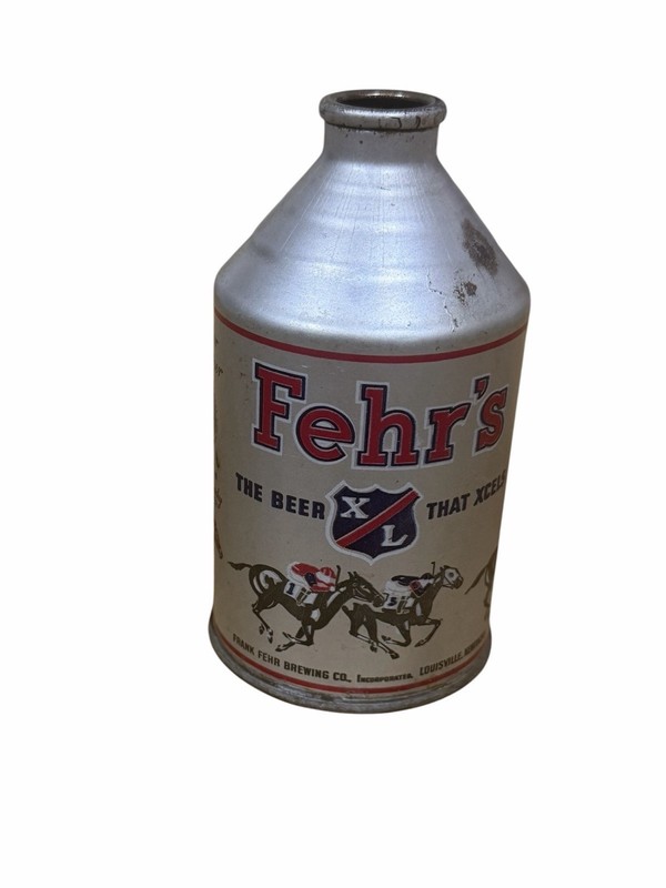 Vintage 1940's Derby Crowntainer Cone Top Can Fehr's XL Beer Louisville, KY 