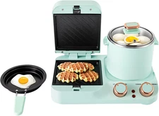 3 In1 Breakfast Station, Electric Mini Toaster Bread Breakfast Sandwich Maker Ve