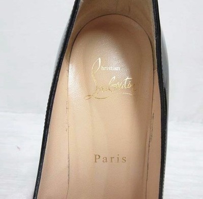 Rare Christian Louboutin KATE 85 Patent Leather Pumps Black Size