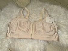 ABC 123 Front and Back Close Contour Mastectomy Bra Wire Free Womens 40C Beige