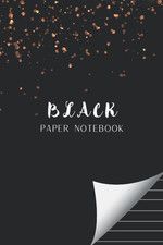 Black Paper Notebook: Plain Ruled Journal with Softcover for Work, School and Co