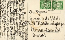 Danzig:  Postkarte mit x2 MiNr 194 gelaufen 18.04.1933 nach Amsterdam