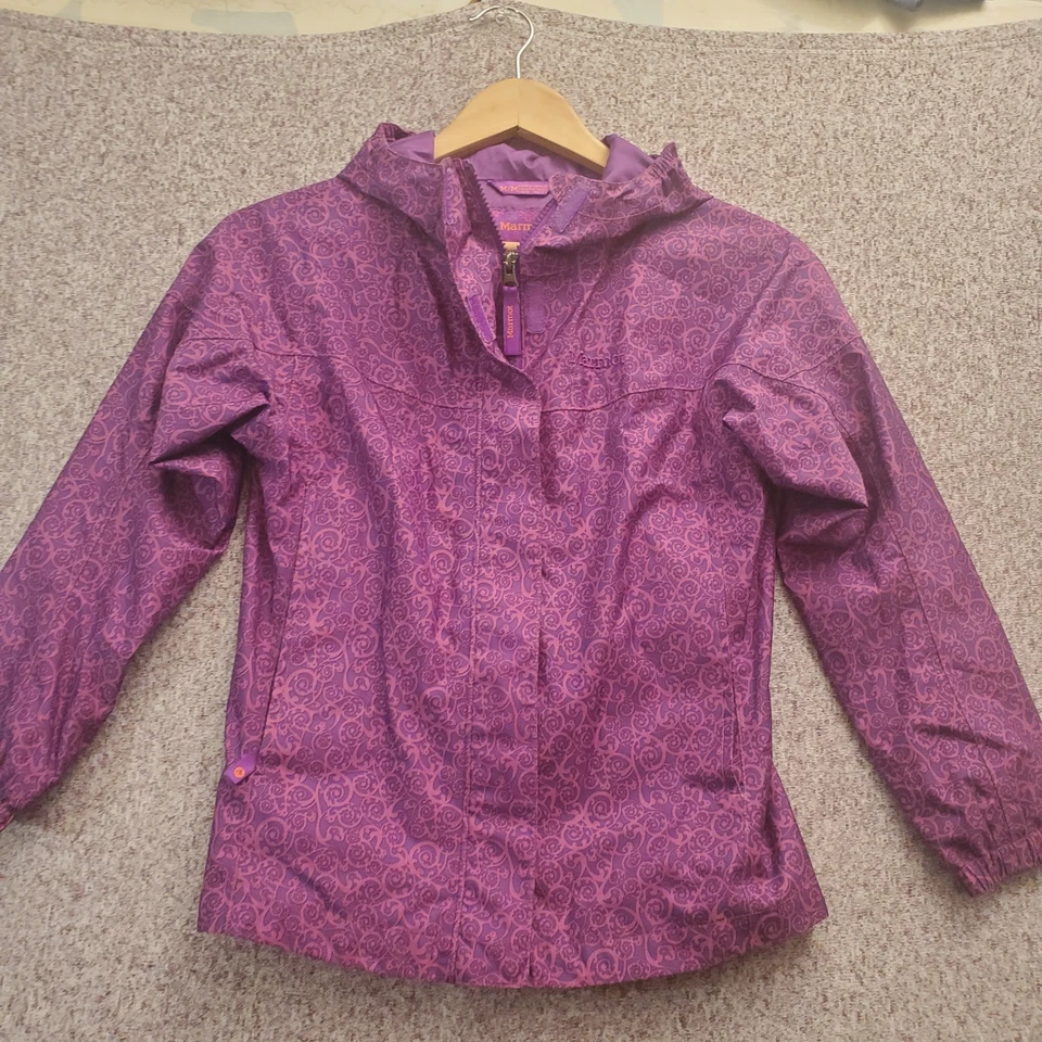 Marmot Waterproof Jacket Youth Girls (M) Medium Purple Swirl Style 56750 - Image 2 of 4