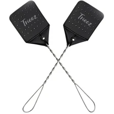 Sturdy Leather Fly Swatter 2-Pack - 17.5” Heavy Duty Bug Swatter for Flies, Bees