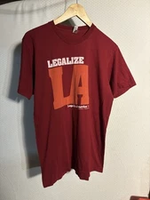 Vintage American Apparel Graphic Tee Unisex Medium Red Legalize LA Deadstock Y2K