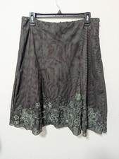 Vintage J N Embroidered Mesh Skirt Size 12 Forest Fairy Cottagecore Boho Preppy