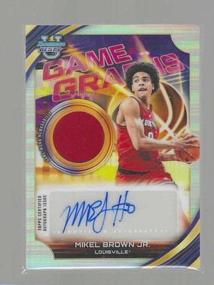 MIKEL BROWN JR 2025 BOWMAN U BEST GAME GRAPHS SILVER GAME USED PATCH AUTO #GG-MB