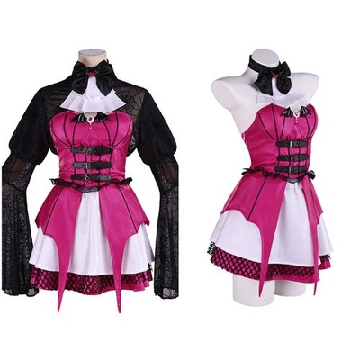 Anime Monster High Mavis Dracula Cosplay Purple Dress Halloween Party Skirt Coat