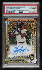 2021 Bowman Chrome HTA Gold Shimmer Refractor /50 Eduardo Garcia PSA 10 Auto
