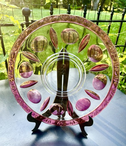 Vintage Indiana Ruby Cranberry Flash Glass Colony Platter Snack Server Plate 14” - Picture 2 of 4