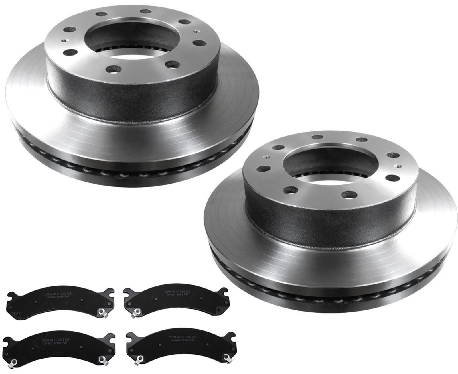 Front Fleet Duty High Carbon Disc Brake Rotors Pads Fits Express Van 2500 21-22