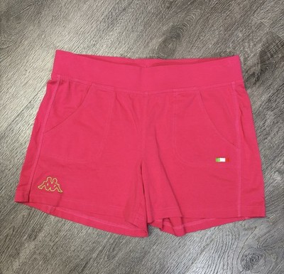 KAPPA Shorts Womens Medium Athletic Drawstring Pink Italian Flag Slash Pockets