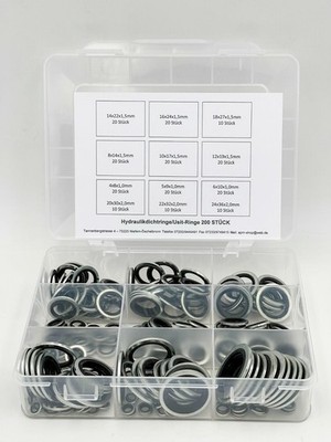 Sortiment Bonded Washer Dichtungen Gummi Metall 200 Pcs.M6-M24