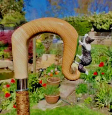   Hand-Carved Wooden Walking Stick   Beautiful Animal Design  