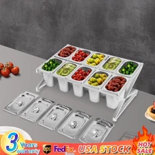 10-grid Spice Rack Inclined Expandable Spice Rack Countertop Condiment Holder