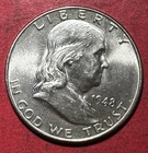 1948D US Franklin SILVER Half Dollar! "Denver Mint"! Choice Uncirculated Details