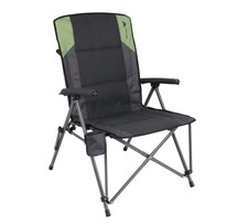Ozark Trail High Back Hard Arm Camping Chair, Adult, Gray,NEW
