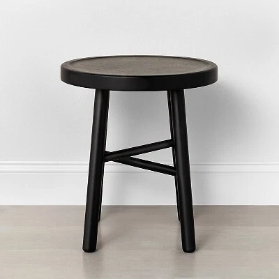 Shaker Accent Table or Stool Black Hearth Hand with Magnolia