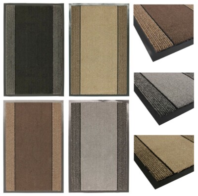 JVL Miracle Striped Maschinenwaschbarriere Tür Fußmatte, 40x60cm und 60x90cm Neu
