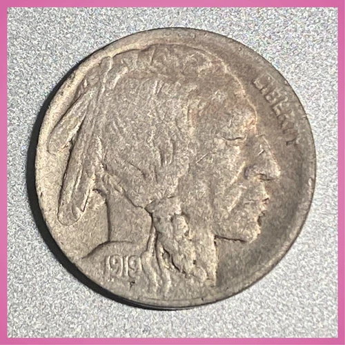 1919-D Buffalo Nickel. Full Horn Details. Full Date. Holo-restored Coin (D)