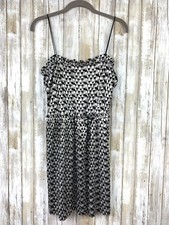 ZARA Silver Black Shimmer Dress Checkered Thin Non Adjustable Straps S Small NEW