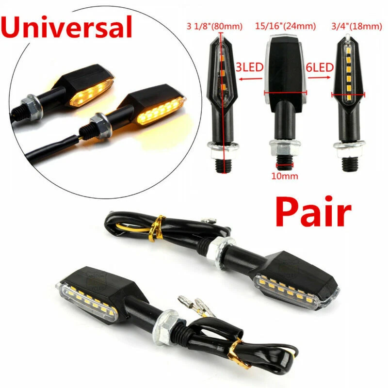 2x Universal Dual Side Motorcycle Bicycle 9-LED Turn Signal Indicator Light Lamp — 第 3/4 张图片