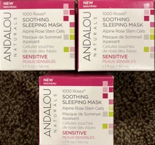 *3* Andalou SOOTHING SLEEPING MASK w/Stem Cells 1.7oz each FAST FREE SHIP
