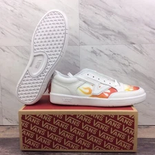 VANS Lowland Cc True White Flame Sneakers Skate Shoes VN0A4TZY4H4 Mens Size 9