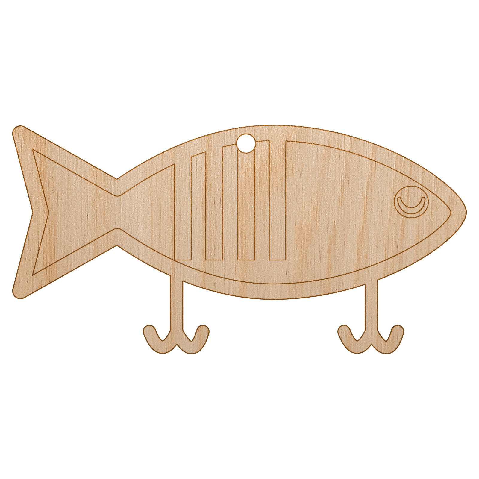 Fishing Lure Unfinished Craft Wood Holiday Christmas Tree DIY Ornament