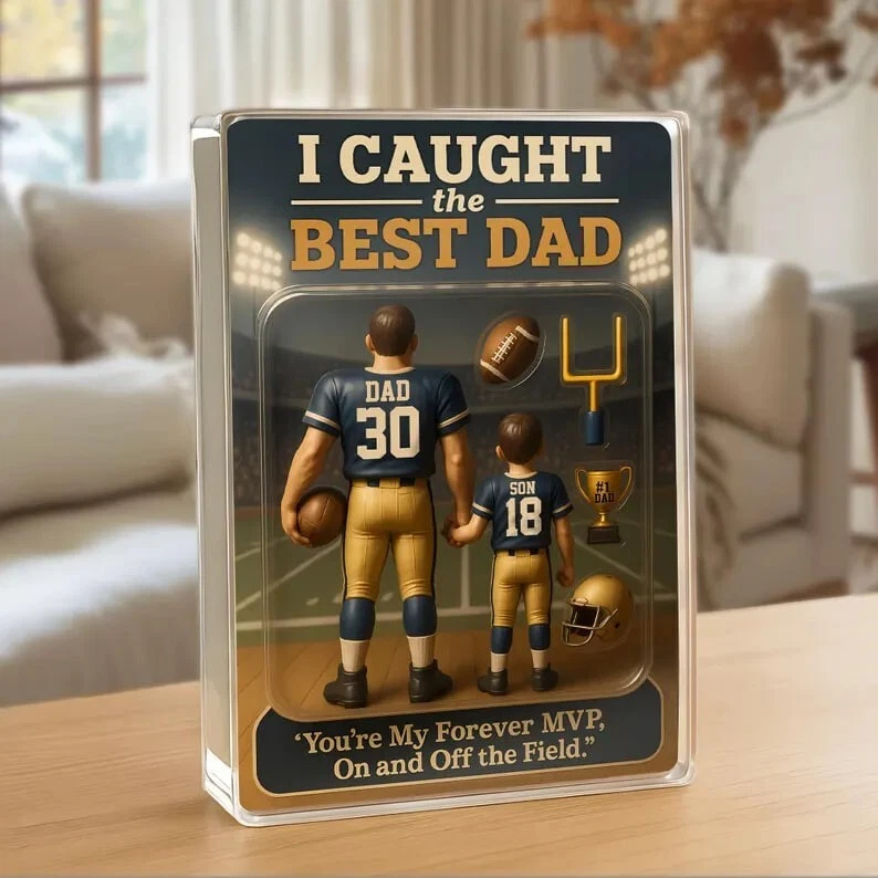 Bloque Acrílico Personalizado No.1 Fútbol Papá - Regalo Día del Padre para Él Foto 2 de 4