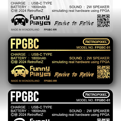 FPGBC Aufkleber für GBC Gehäuse Shell FunnyPlaying FPGBC Typ Seriennummer
