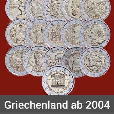 ### 2 EURO   GRIECHENLAND GEDENKMÜNZEN AB 2004 - 2024 ALLES LIEFERBAR ###
