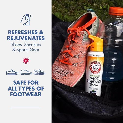 Removedor de olores en spray refrescante de zapatos Arm and Hammer para todo el calzado, zapato 4 oz 3PK - Imagen 4 de 7