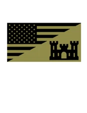 USA FLAG UNITED STATES ARMY ENGINEER TACTICAL VINYL DECAL STICKER