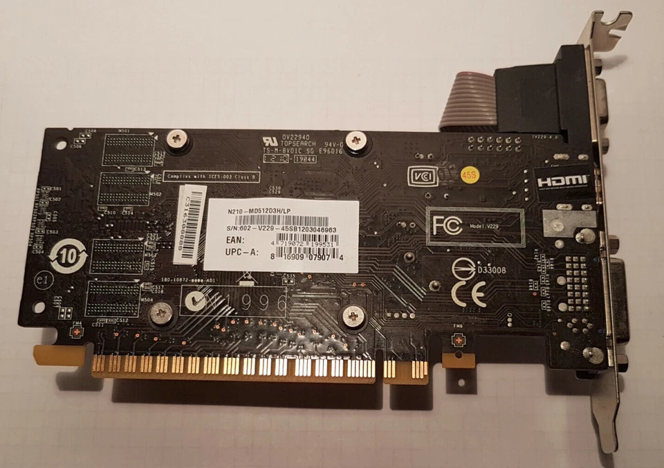 MSI nVidia GeForce 210 512MB N210-MD512D3H/LP PCI-E Video Graphics Card - Image 4 of 4