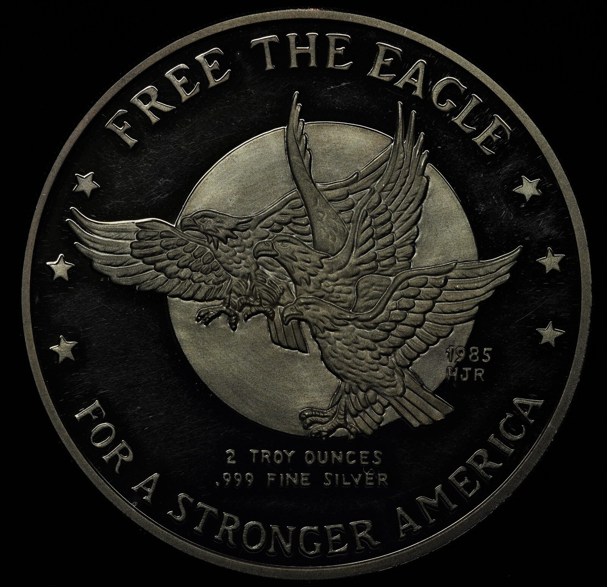 1980 1985 FREE the Eagle 5th Anniversary 2oz 999 FINE Silver