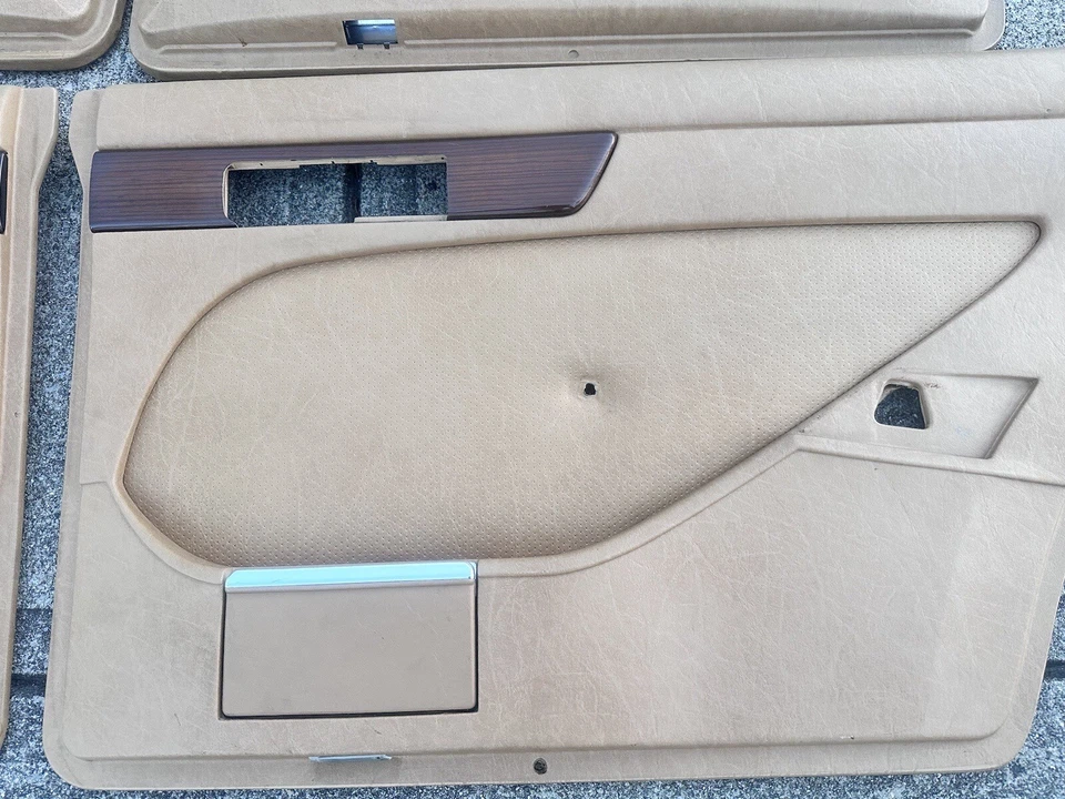 86-91 Mercedes W126 420SEL Interior Door Panel Cover Beige LWB Set Clean OEM ✅ - Изображение 4 из 4