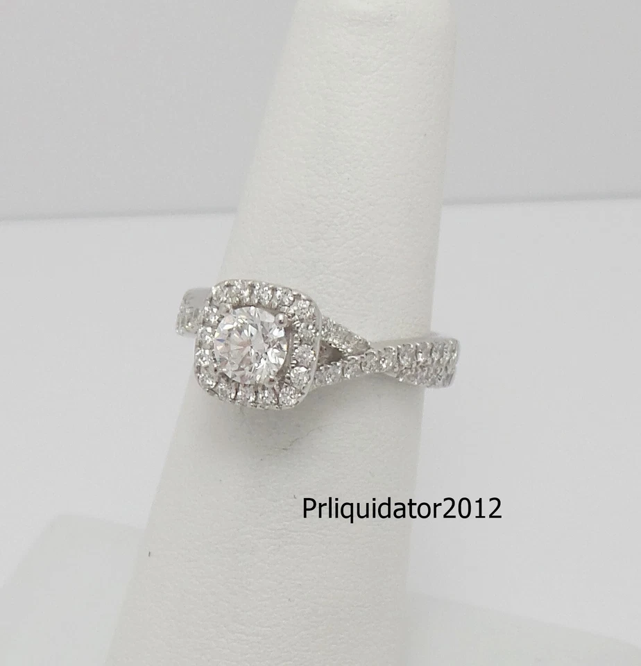 Anillo de compromiso de boda de oro blanco de 14 K Vera Wang Love de diamantes naturales de 1 quilate Foto 3 de 4