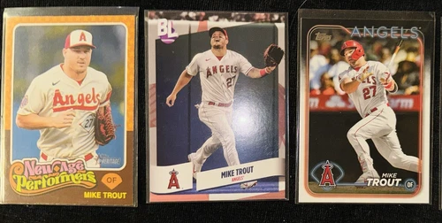 Mike Trout 2024 Baseball Cards Los Angeles Angels Lot Of 3 All TOPPS