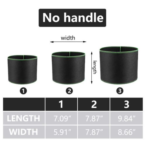 5 Pk Plant Grow Bags Fabric Pot Nursery Soil Bag Thickened Nonwoven 1-15 Gallon - Picture 4 of 27
