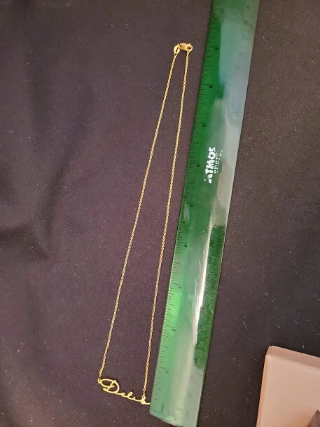 Collar My Name "Delis" Cursiva YGP Plata Esterlina Cadena Collar 18" (13101) Foto 4 de 4