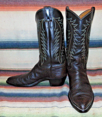 Mens Vintage Justin Brown Water Buffalo Leather Cowboy Boots 10 D Good Cond