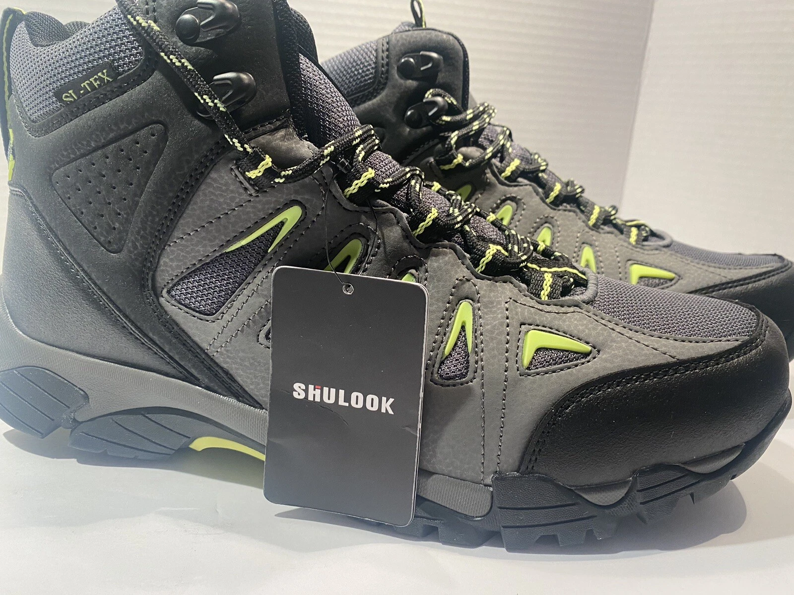 Men's Shulook Waterproof Hiking Boots Non-Slip Lightweight Mid Top Ankle Size 10