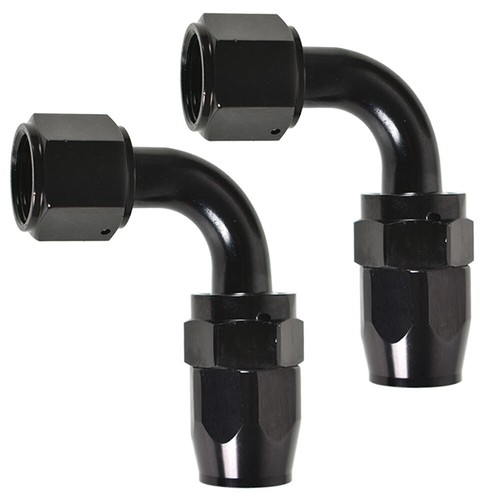 2Pcs 10AN AN10 90° 90 Dgree Fuel Swivel Fitting Hose End Oil Fuel Adaptor Black - Foto 4 di 7