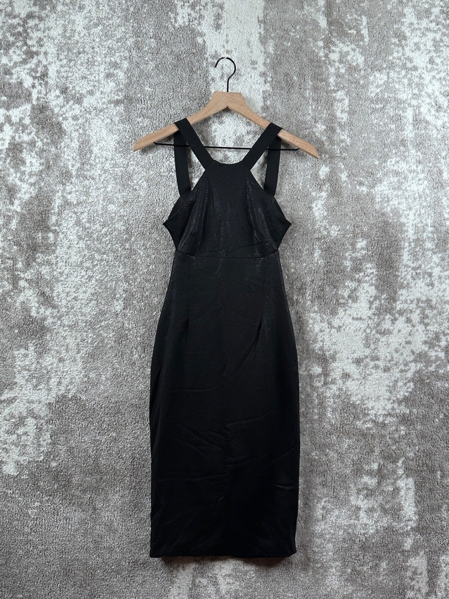 haute monde black dress New One Size Suede Backless Belt Strap Bodycon Midi Size:16 (6 to 11M)