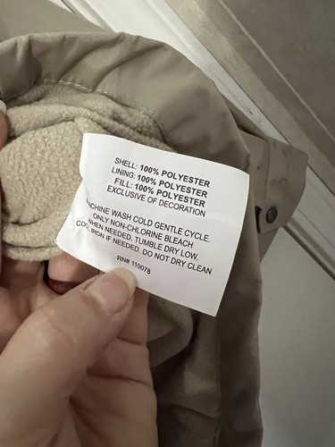 U.S. POLO ASSN Golf Jacket Mens 3XL Beige NWT Lined Collar Full Zip Pockets - Picture 9 of 9