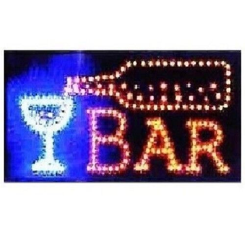 Animated Motion LED Restaurant Cafe Bar Club SIGN +On/Off Switch Open Light Neon - Picture 1 of 2